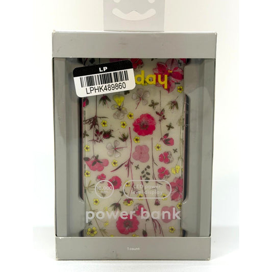 10000mAh Power Bank - heyday Multi Floral: Dual Device Charging, USB Cable