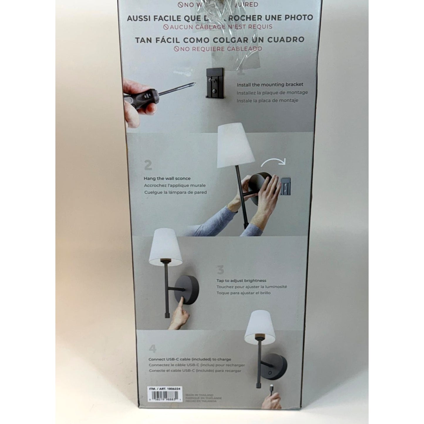 Globe Electric Wireless Rechargeable LED Integrated Wall Sconce (2 Pack)