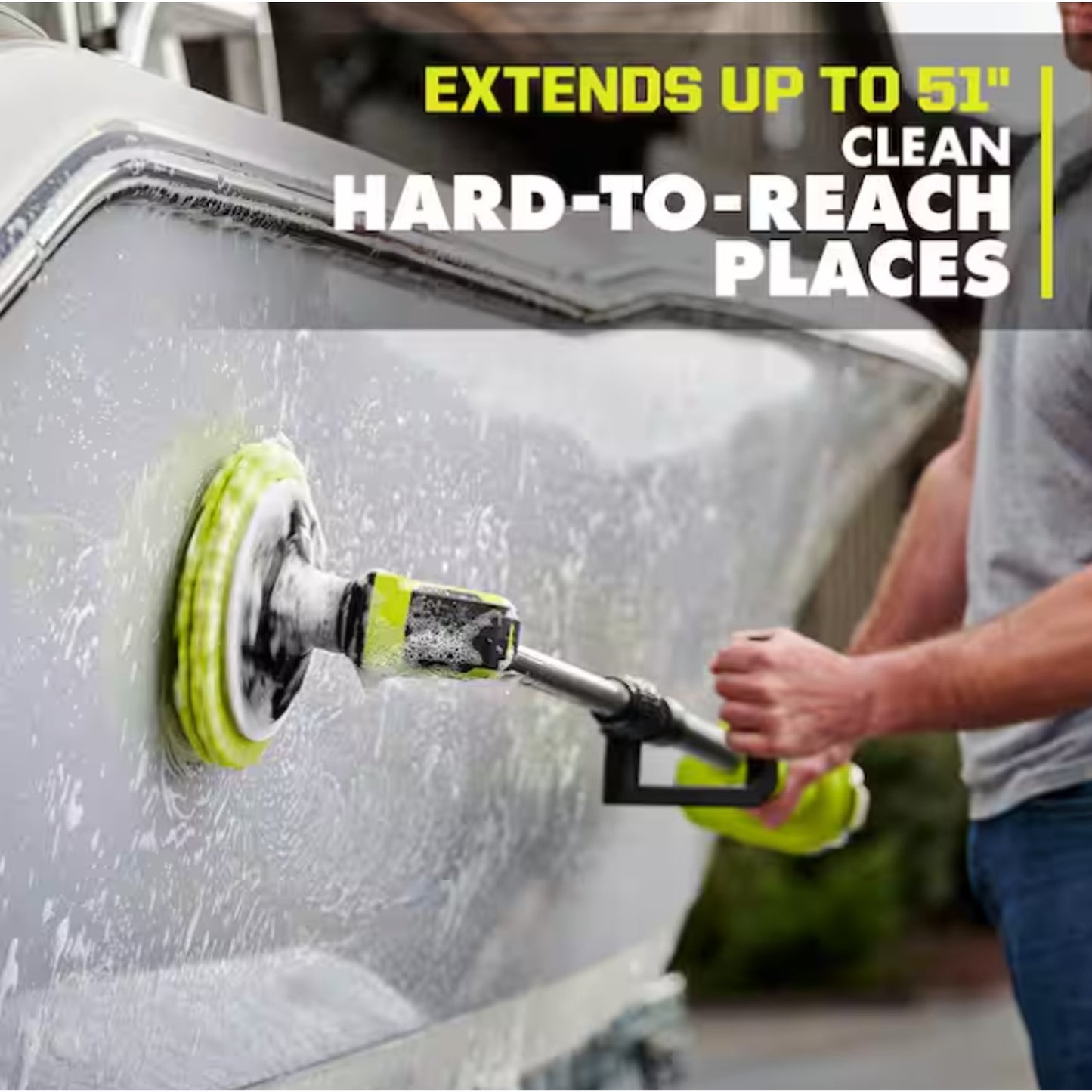 Ryobi ONE+ 18V P4500K Telescoping Power Scrubber Kit w/ 2.0Ah Battery &Charger