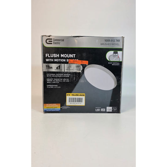 11 in. Brushed Nickel Motion Sensor Integrated LED Dimmable Selectable CCT Flush