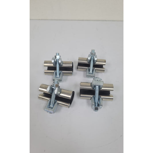 Pack of 4 Eastman 3/4inch IPS Pipe Repair Clamp 3inch Stainless Steel 45183