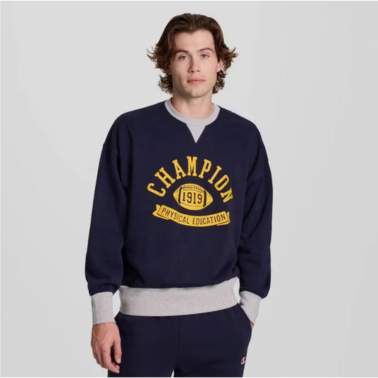 Champion Men's Physical Education Colorblocked Crewneck Sweatshirt Size L "NWT"
