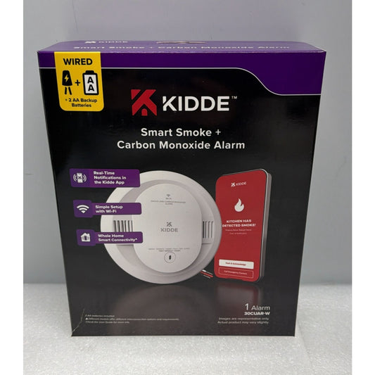 Kidde Smart Smoke And Carbon Monoxide Alarm Hardwired Wi Fi App Alerts 30CUAR-W