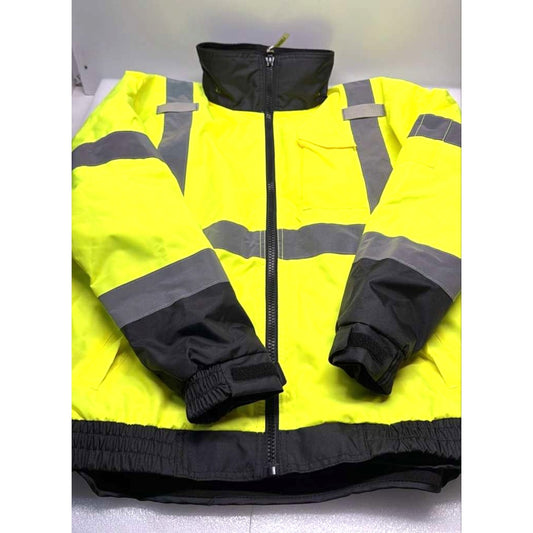 Ergodyne BE TENACIOUS WORK GEAR Sz Medium Reflective Quilted Coat Inset Hood Zip