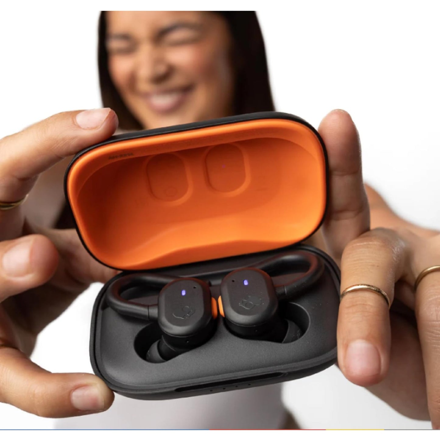 Skullcandy - Push Active True Wireless Sport Earbuds - Black/Orange