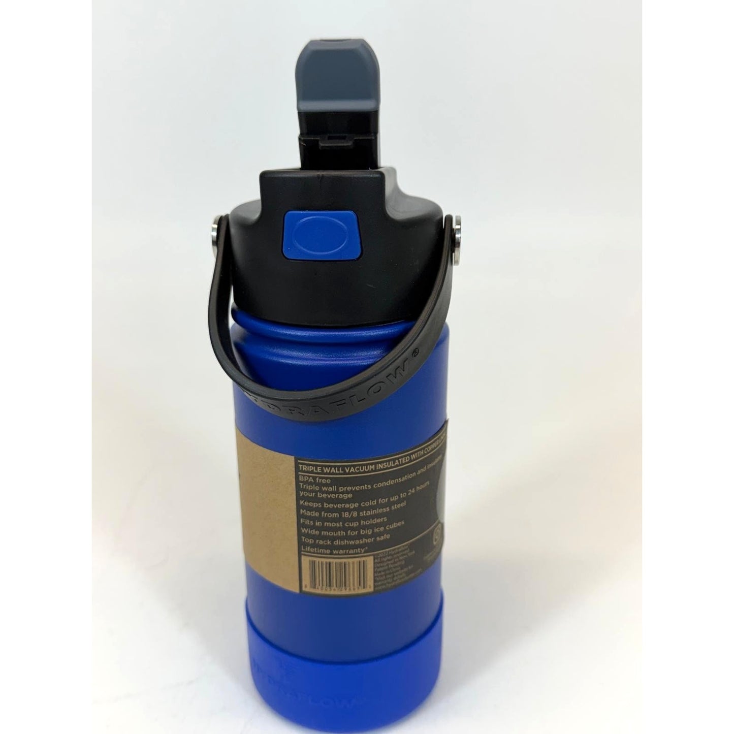 Hydraflow Blue Hybrid Triple 14oz Insulated Flip Straw Bottle Stainless Steel