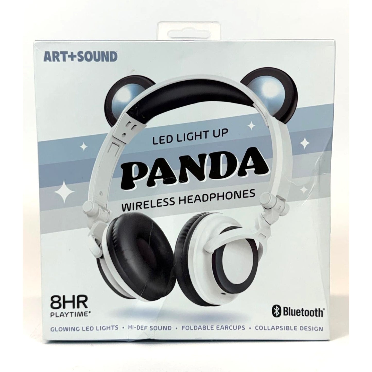 Art+Sound LED Light Up Panda Bluetooth Wireless Kids Headphones