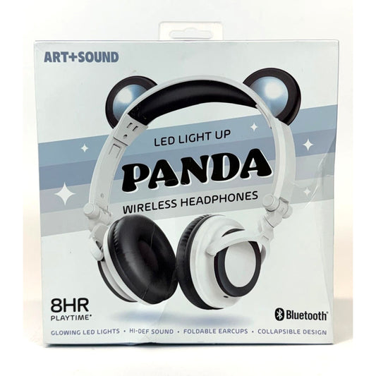 Art+Sound LED Light Up Panda Bluetooth Wireless Kids Headphones