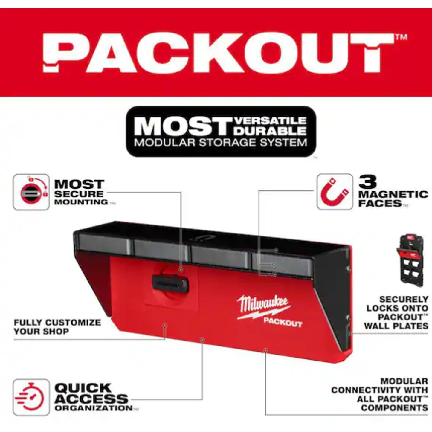 Milwaukee Tool 48-22-8346 Packout Magnetic Rack