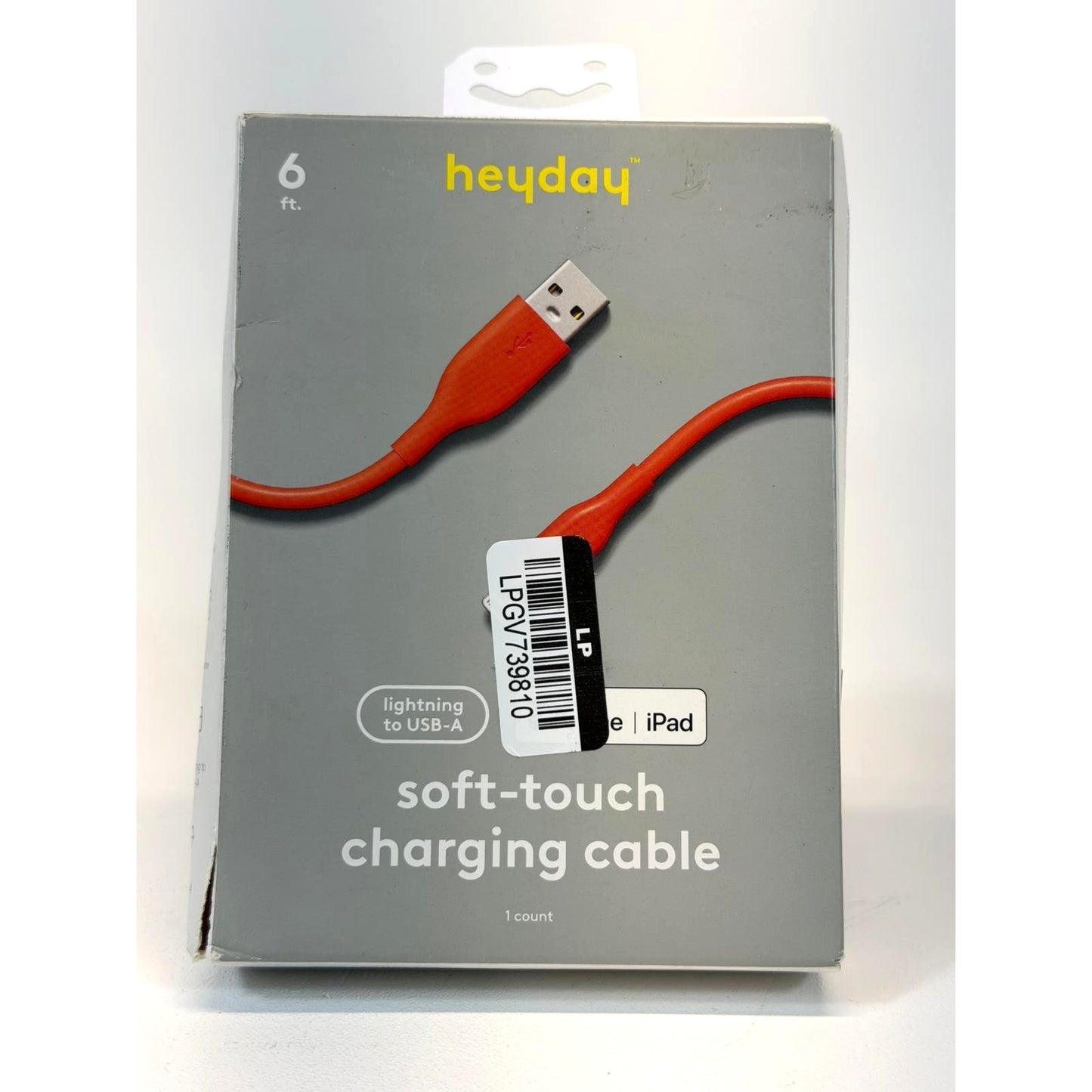 Heyday 6ft USB-A Cable Soft Touch- Coral