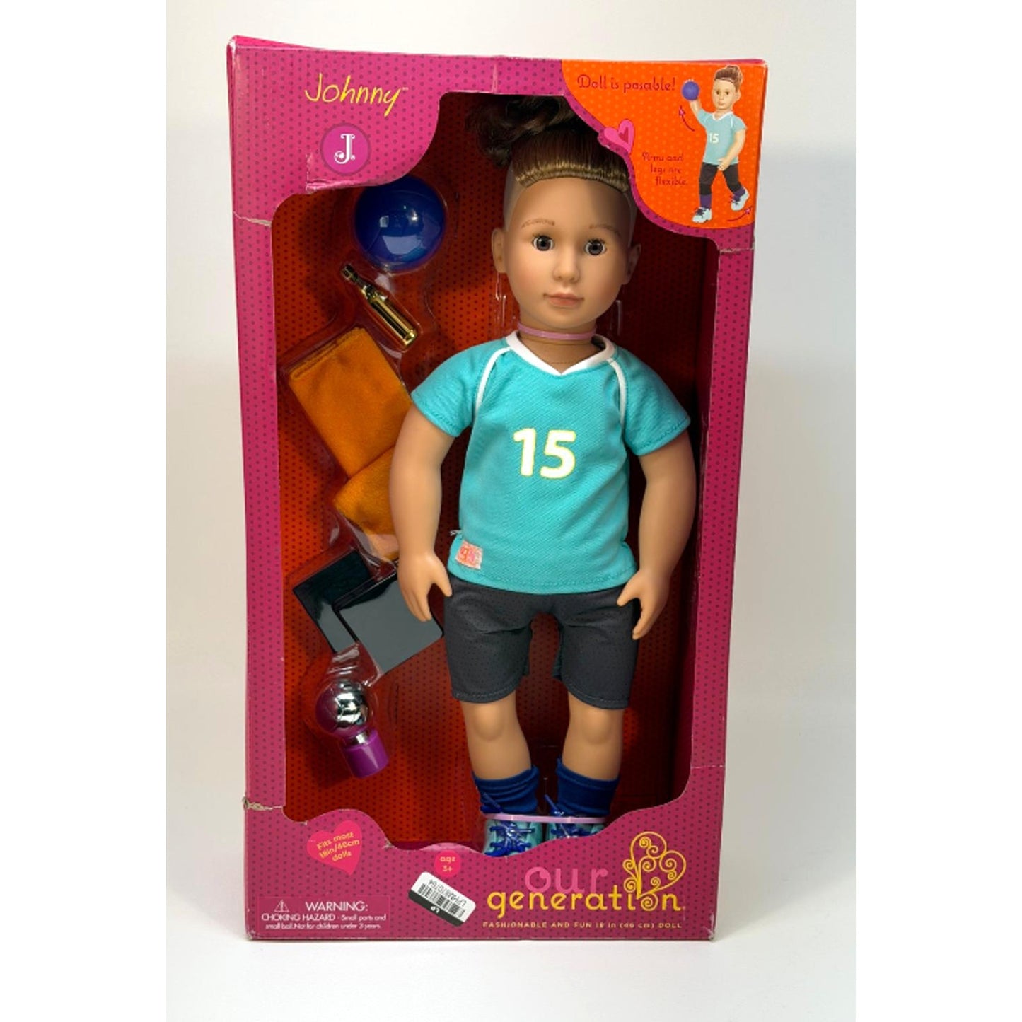 Johnny Our Generation 18" Volleyball Player Boy Doll Blonde Hair/Brown Eyes