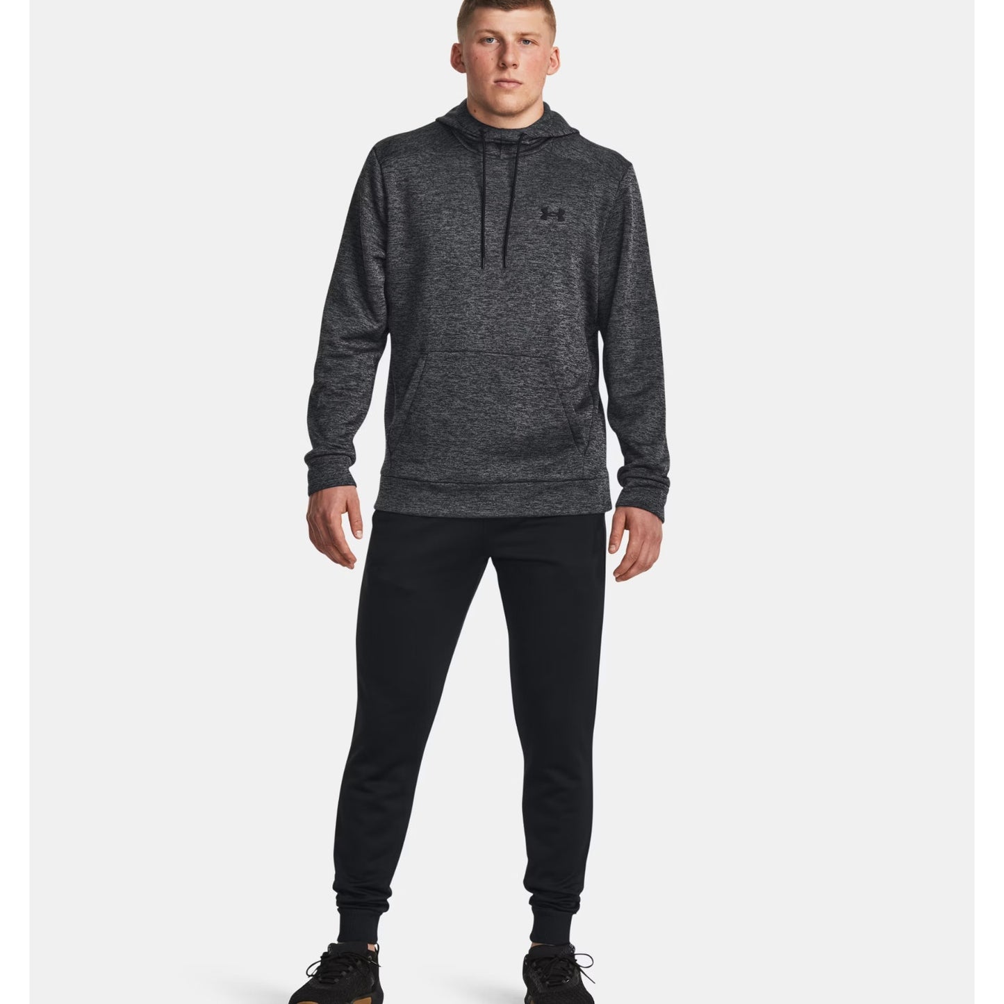 Under Armour Men's Armour Fleece Twist Hoodie (Size XL) Black/Black, Polyester