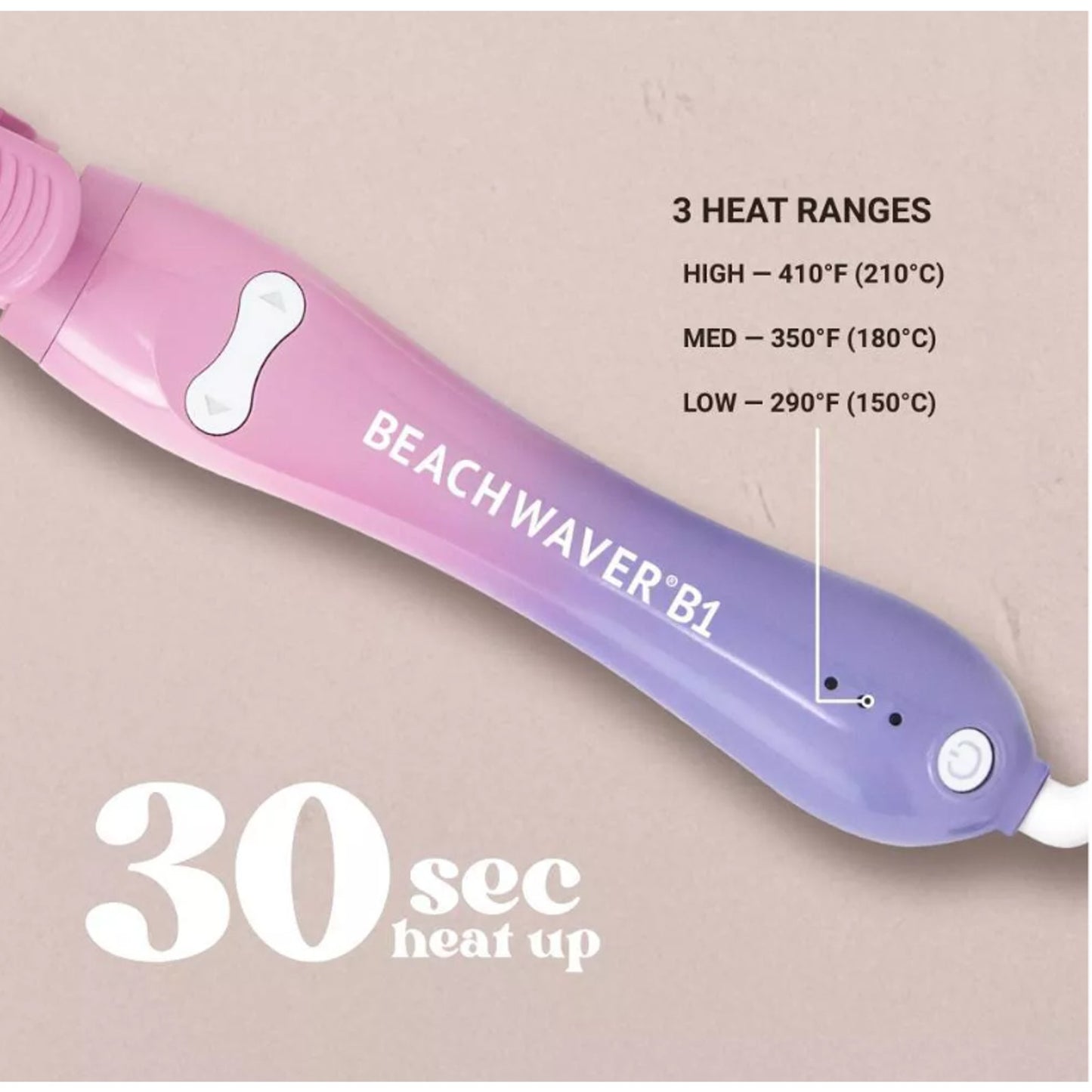 BEACHWAVER B1 Auto Rotating Curling Iron 1" Barrel Pink Sunset