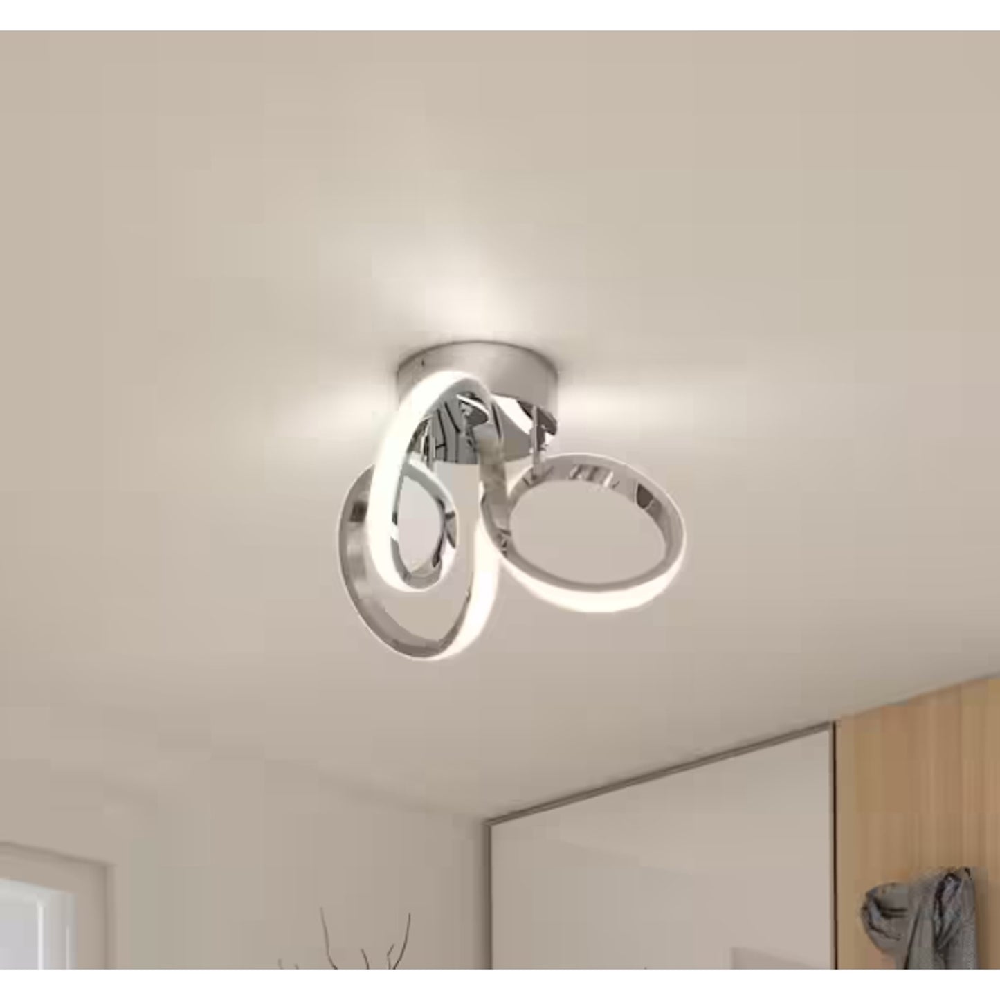 Artika Swirl 13 in. 1-Light Modern Chrome Integrated LED Flush Mount Light