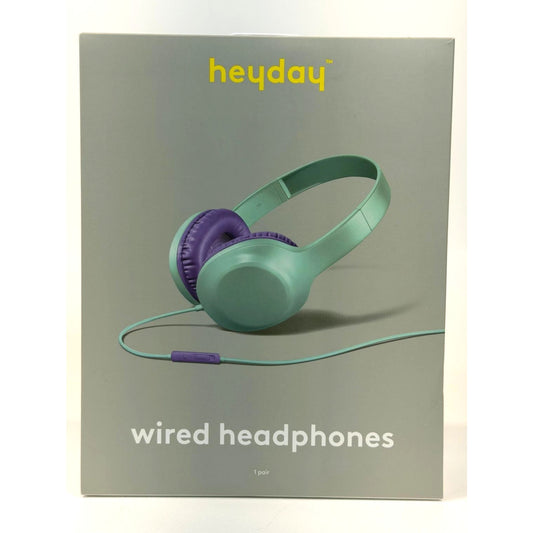 heyday Wired On-Ear Headphones Built-In Mic 3.5mm Jack Spring Teal