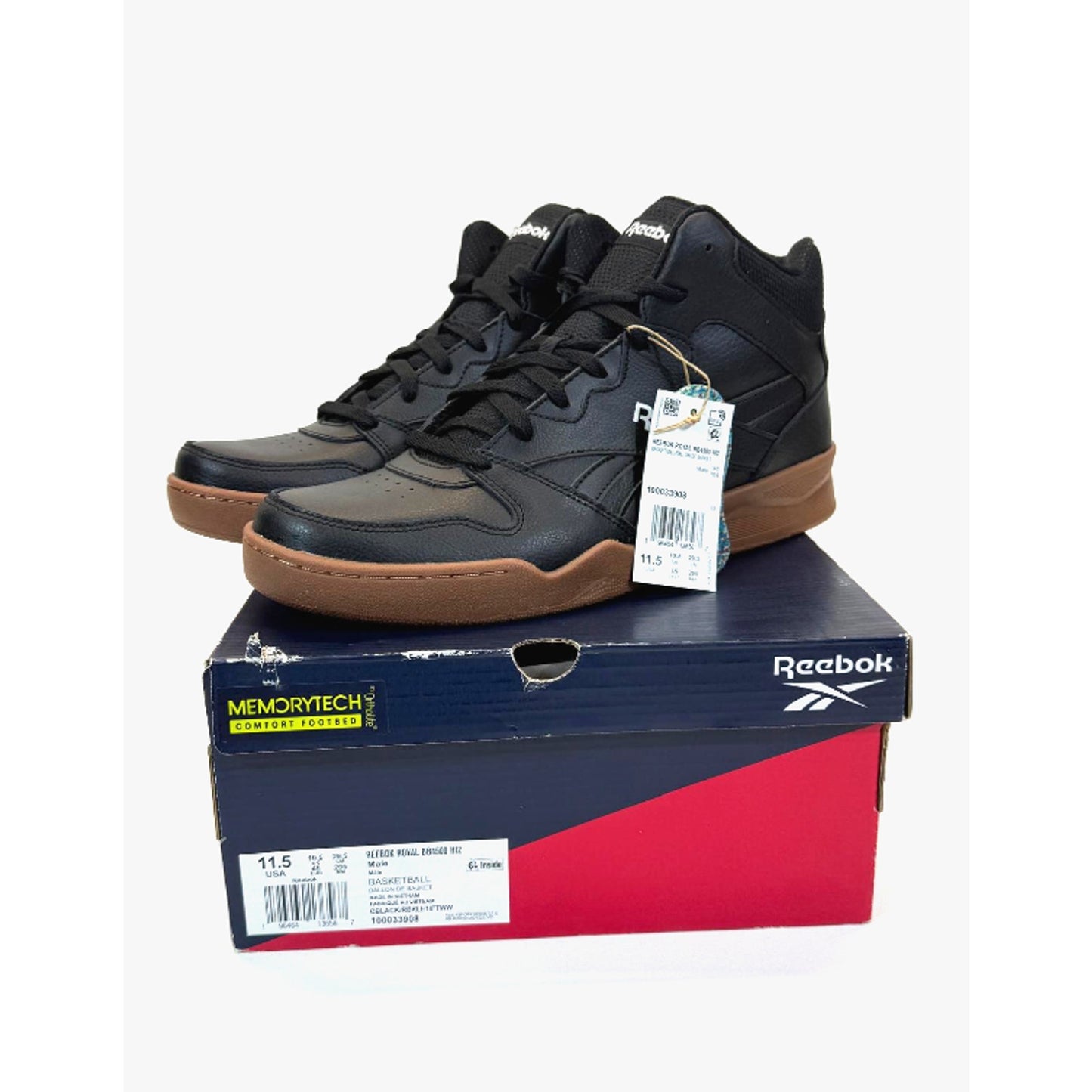 Reebok Men's Royal BB4500 HI-2 Sneaker Black/Brown Size 11.5