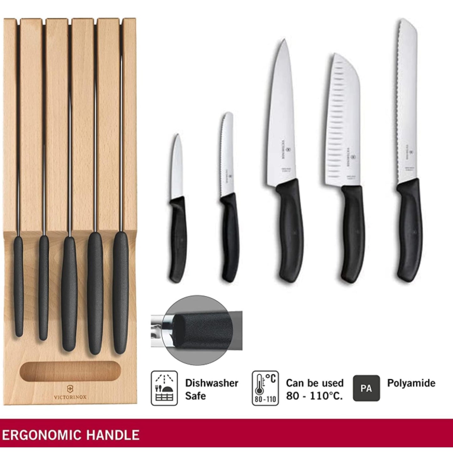 Victorinox Swiss Classic In Drawer 6 Piece Knife Holder 6pc - 6.7143.5