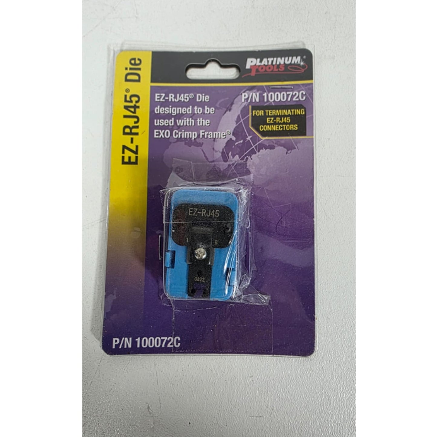 EZ-RJ45 Die for EXO Crimp Frame Clamshell Accessory Box (100072C), Blue