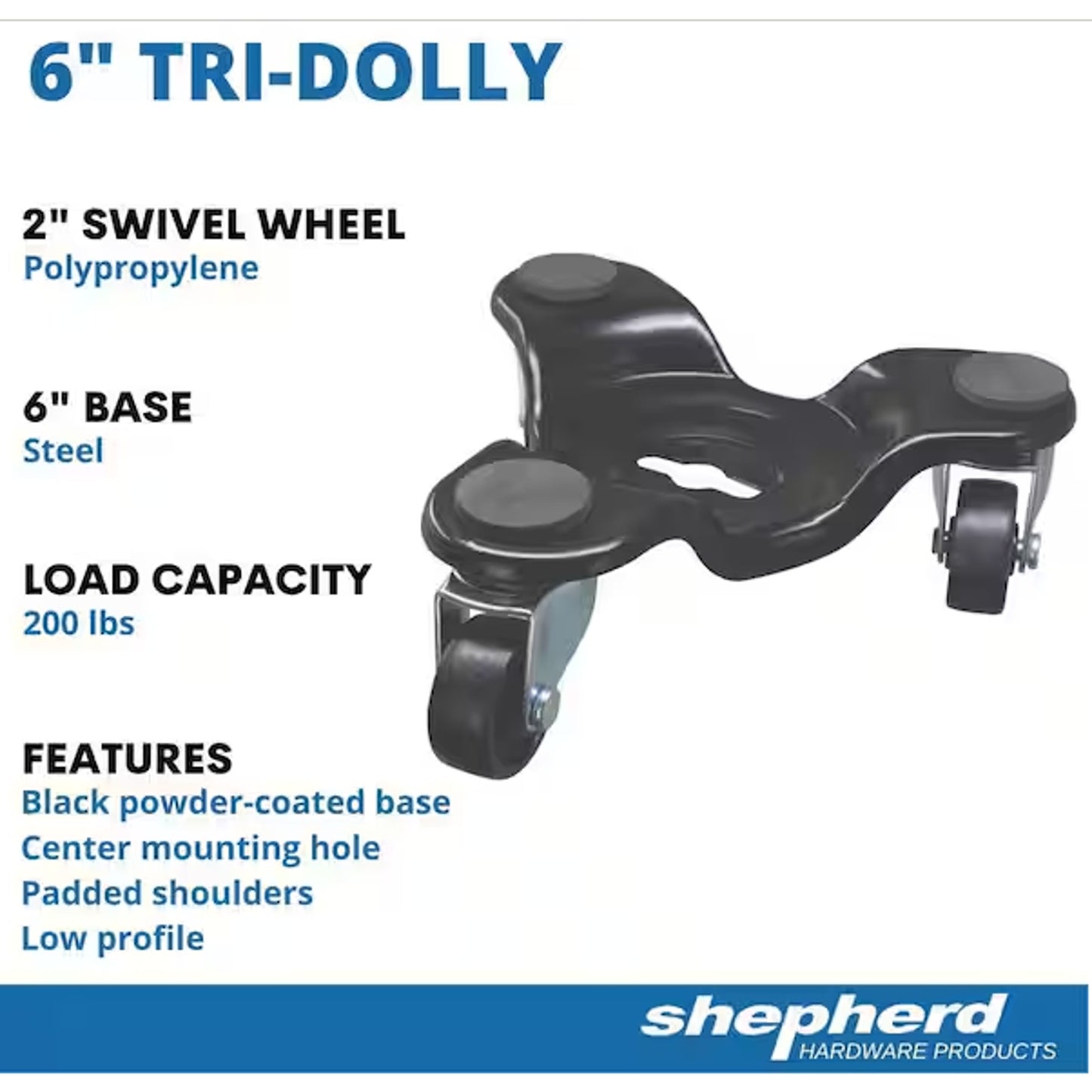 SHEPHERD MOVE IT 6 In. Steel Tri-Dolly With 200 Lb. Load Rating (LOT OF 4)