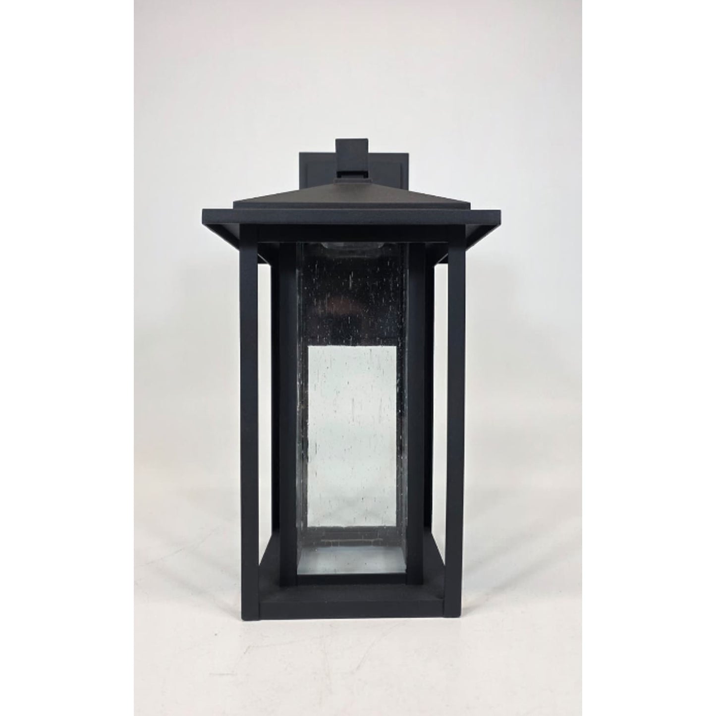Home Decorators Mauvo Canyon 15.5 in. Black Dusk to Dawn LED Outdoor Wall Light