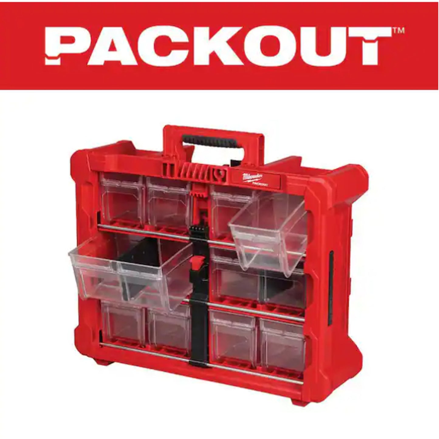 Milwaukee 48-22-8433 PACKOUT Tilt Bin Organizer w/ 10 Quick-Access Bins