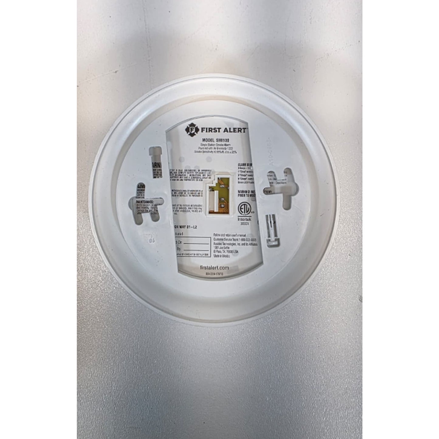 First Alert Interconnect Hardwire Smoke Alarm 1046853 Ionization For SMI105-AC