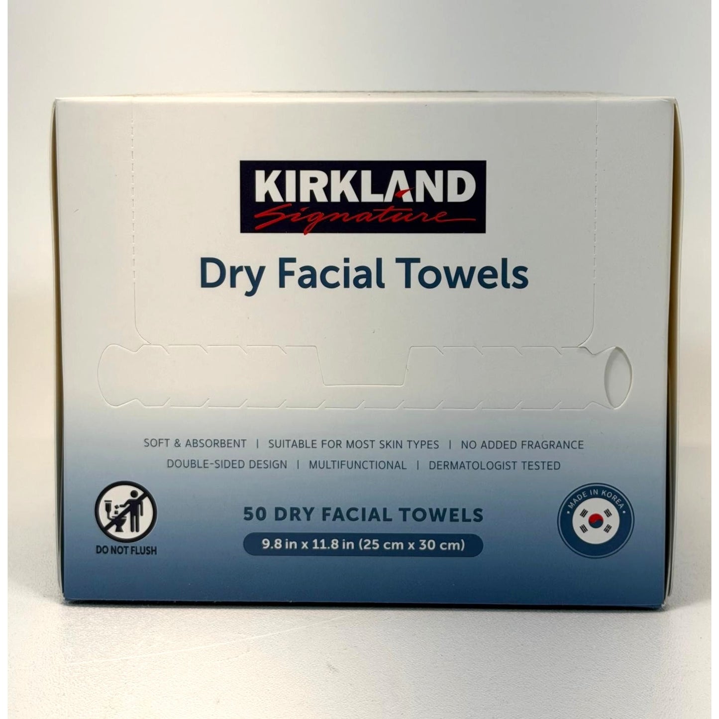 Kirkland Signature Dry Facial Towels 50 Count Soft Absorbent Double-Sided Face
