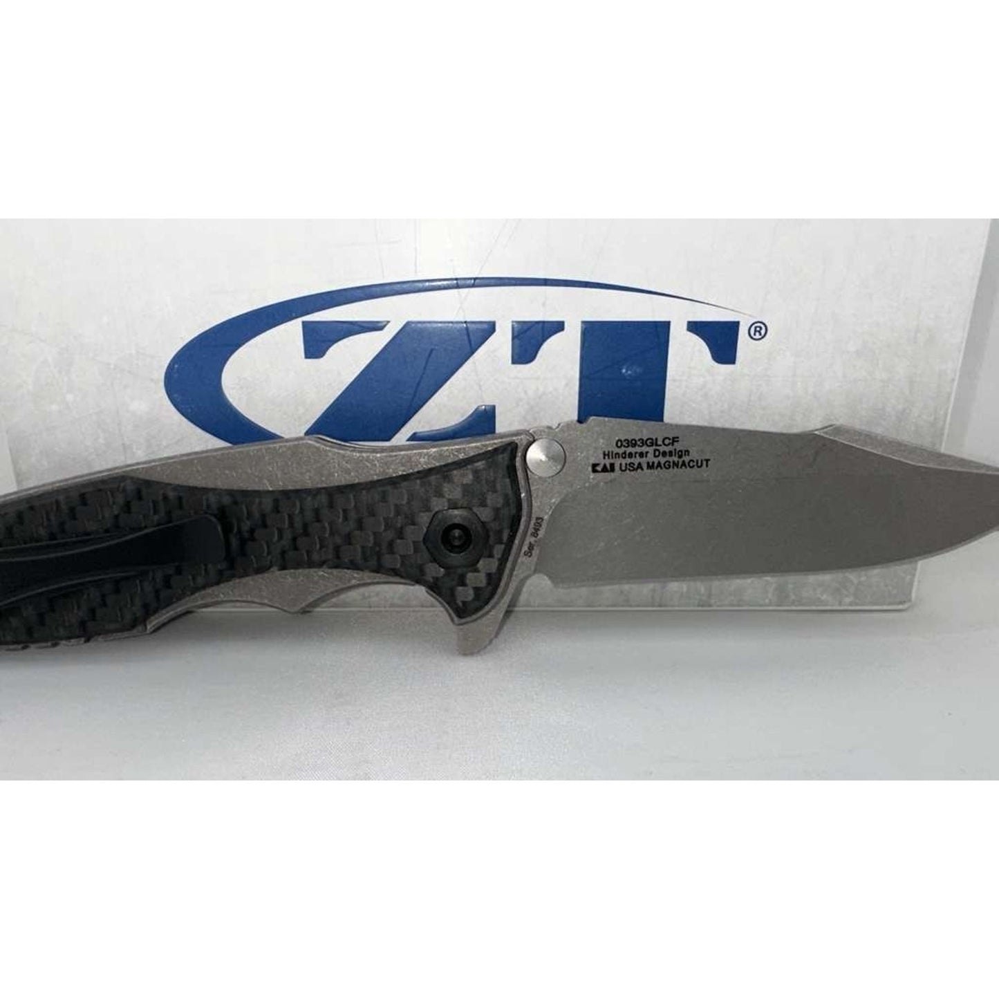 DISCONTINUED ZT HINDERER 0393 GLCF TITANUM & CF FLIPPER