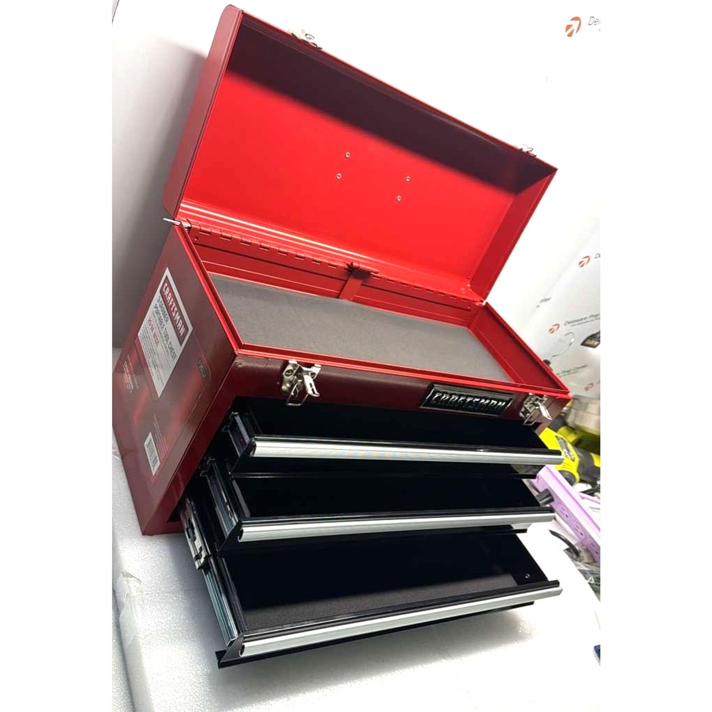 CRAFTSMAN Portable 20.5-In Ball-Bearing 3-Drawer Red Steel Lockable Tool Box