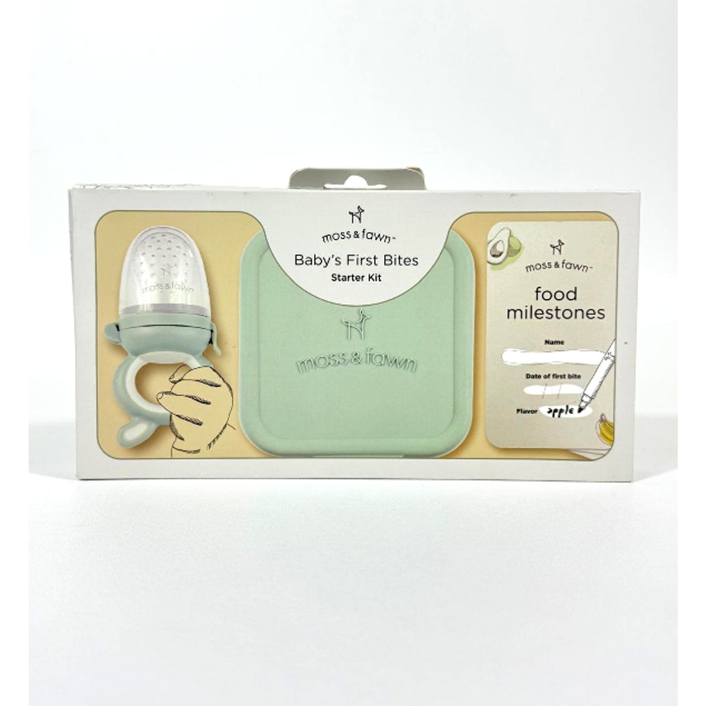 Moss & Fawn Baby First Bites Bundle - Silicone Frozen Milk Popsicle Kit Green