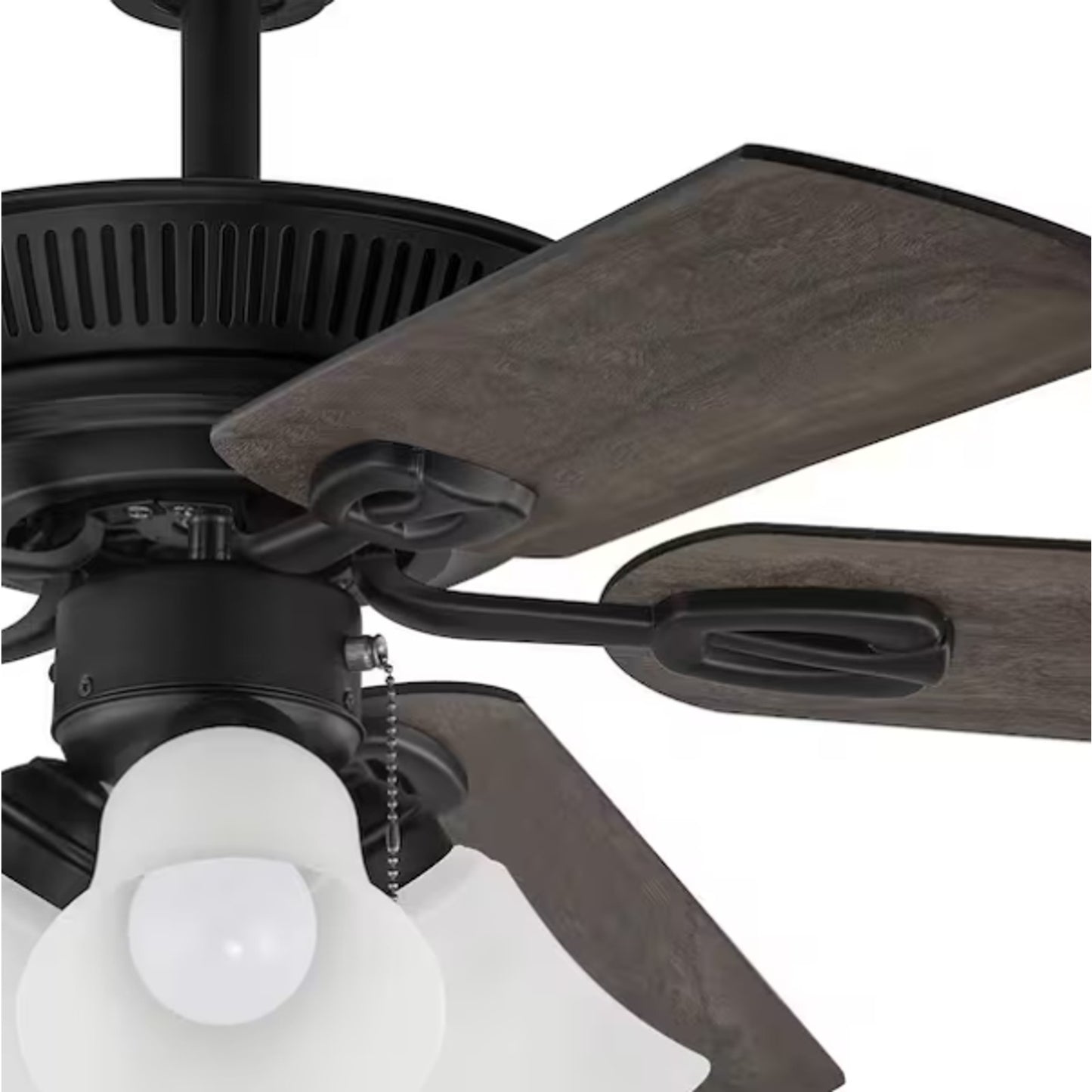 Hampton Bay Glendale III 52 LED Indoor Matte Black Ceiling Fan Light Pull Chains