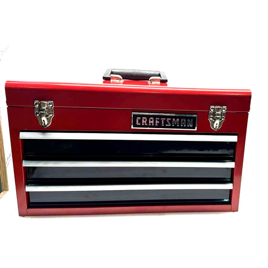 CRAFTSMAN Portable 20.5-In Ball-Bearing 3-Drawer Red Steel Lockable Tool Box