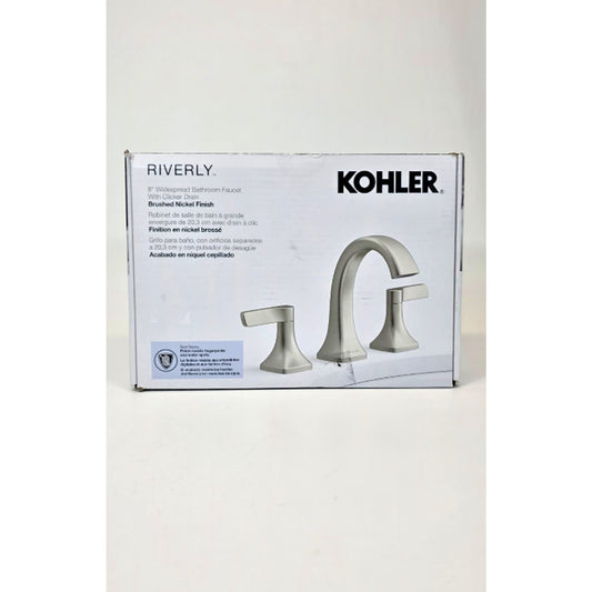 Kohler Riverly Widespread Bathroom Sink Faucet Brushed Nickel - 1PR38330-4D-BN-A