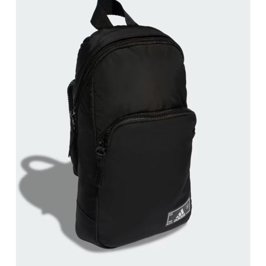 Adidas Essentials 2 Sling Crossbody Bag Black Adjustable Strap Zippered Pocket