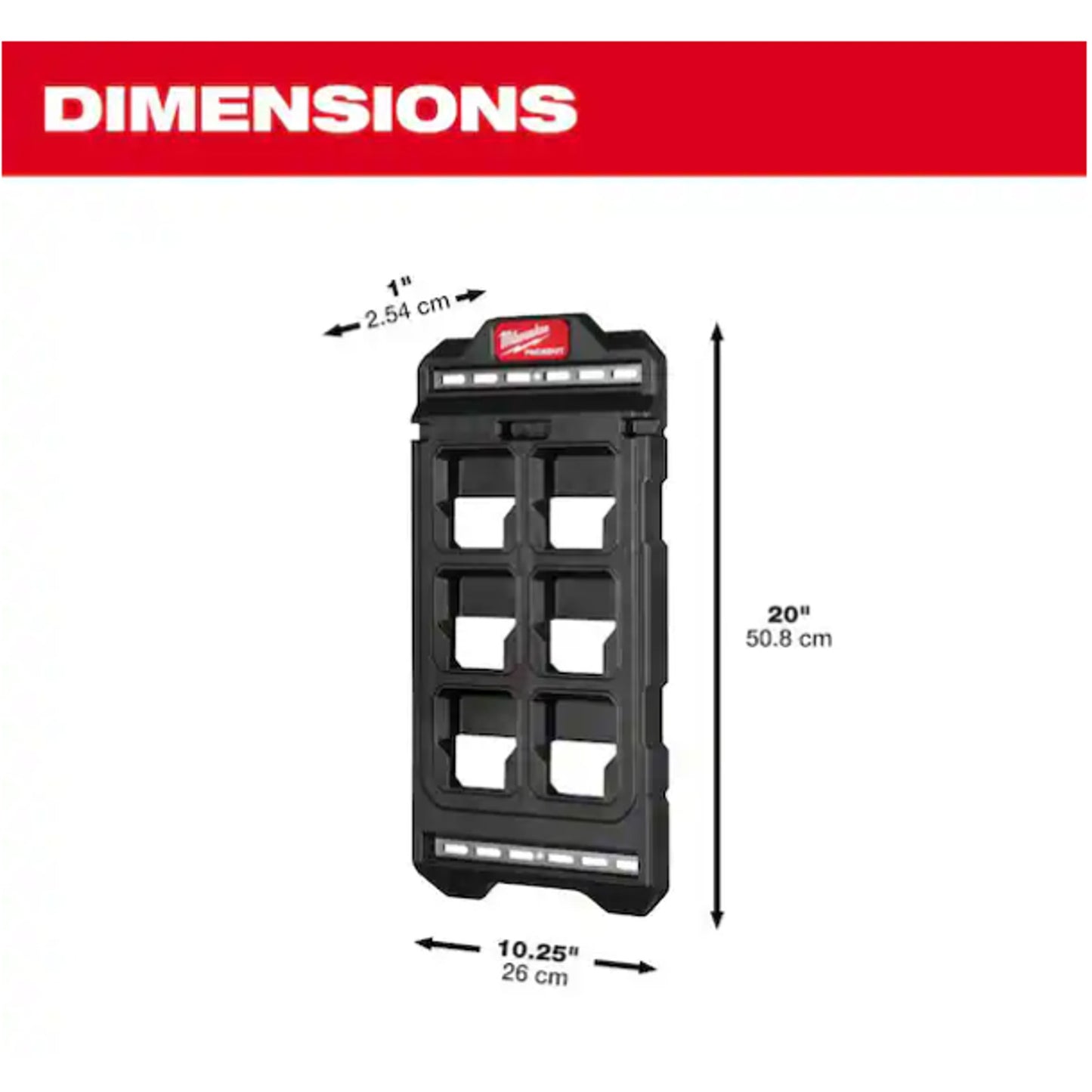 Milwaukee 20 In. X 10.25 In. Wall Plate in Black