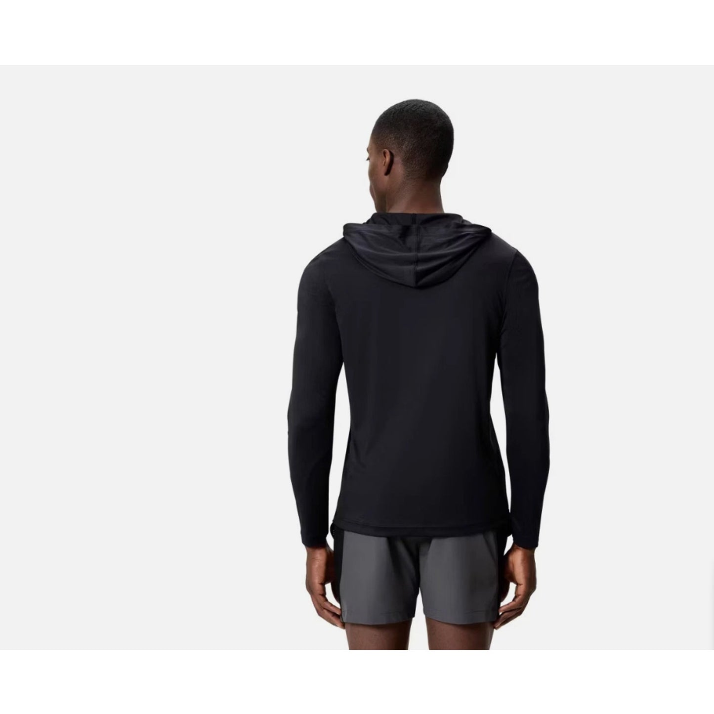 Speedo Half-Zip Hooded Rash Guard Swim Shirt - Black M