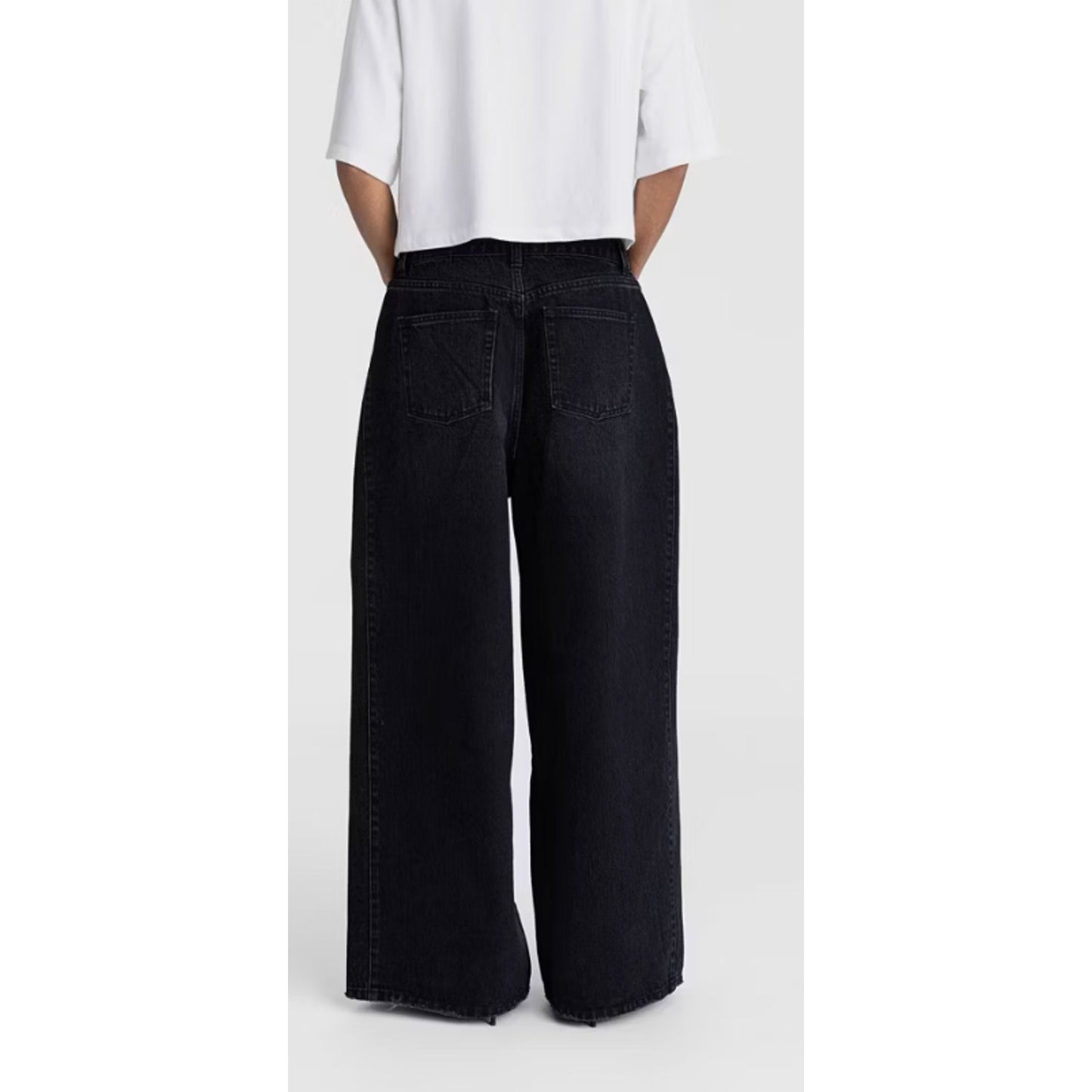 KBB by KAHLANA Women's Low-Rise Wide Leg 'The Rachel Jean' - Black Wash 20