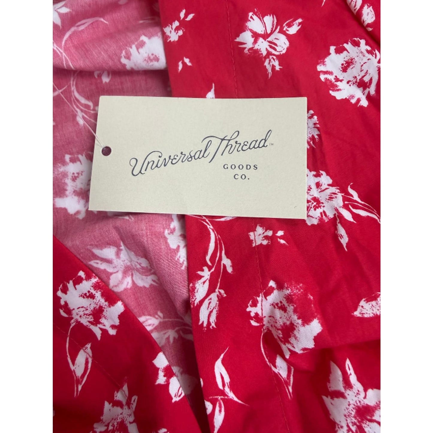 Universal Thread Women's Puff Short Sleeve MIDI Wrap Dress -  Red Floral S