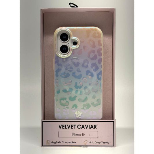 VELVET CAVIAR - Magsafe Case for Apple iPhone 16 - White Opal Leopard