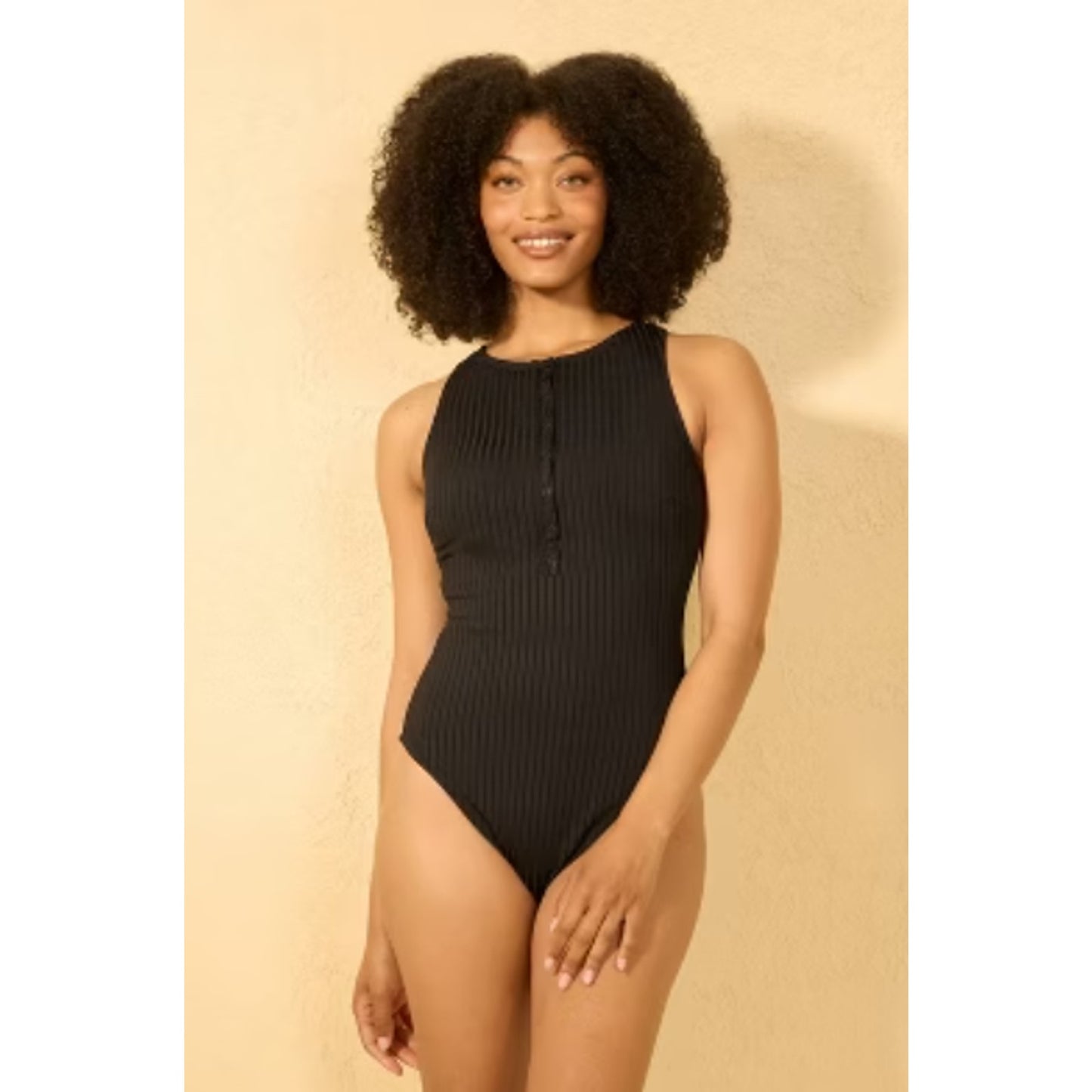 Women's Ribbed Regular Leg Medium Coverage One Piece Swimsuit - Shade & Shore XS
