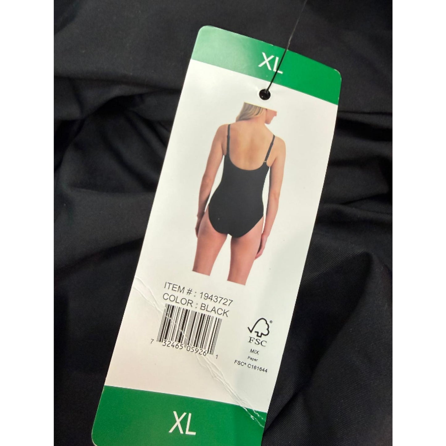 DKNY Sport Women's Swimsuit Fully lined Removeable cups Black Color Size XL