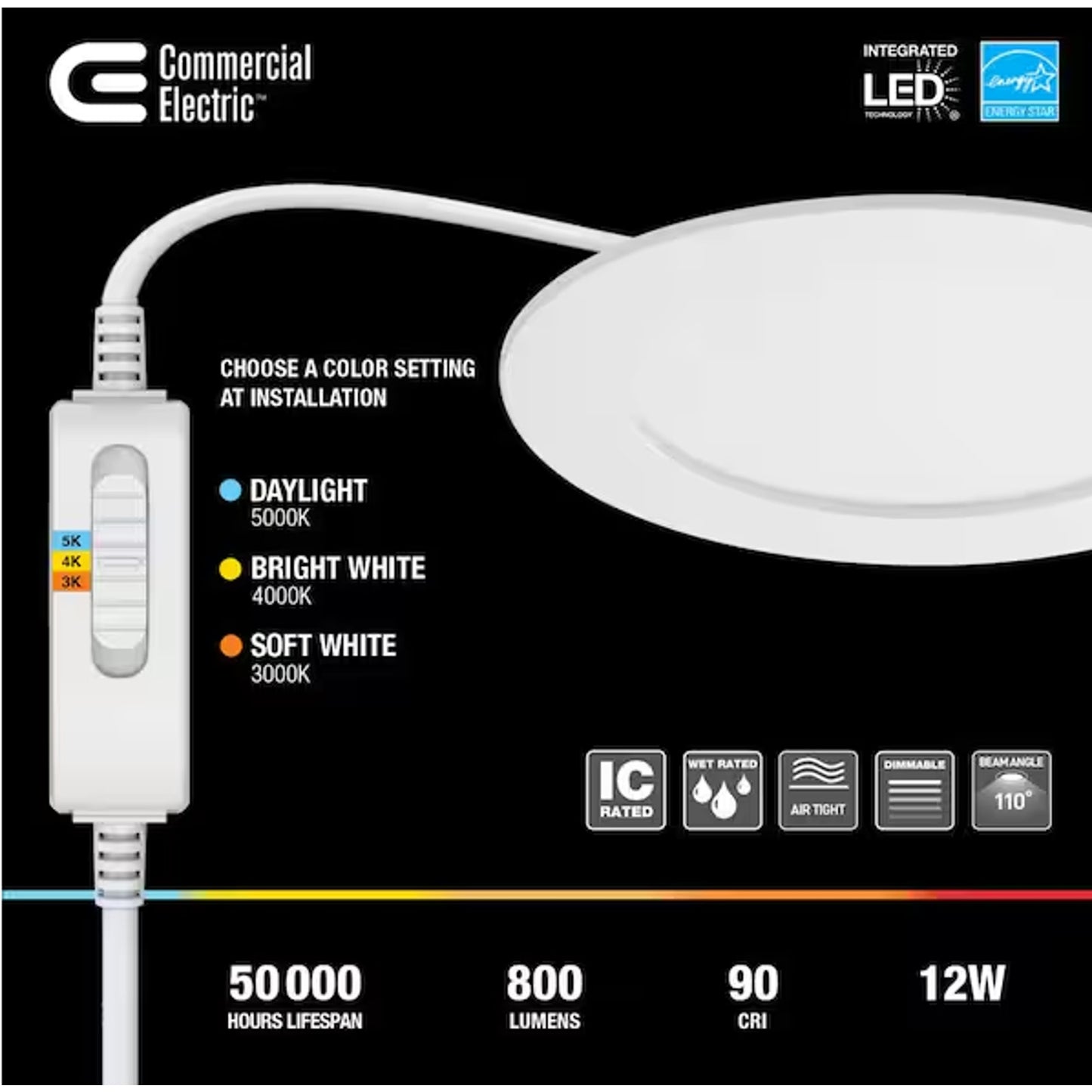 Pro Value Series LED 6 in Round Adj Color Temp Canless Recessed Light
