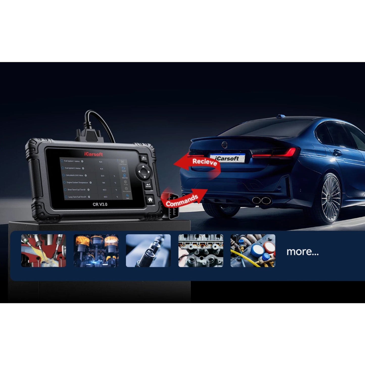 iCarsoft CR V3.0 for 10 Vehicle Groups Bidirectional OBD2 Diagnostic Tool