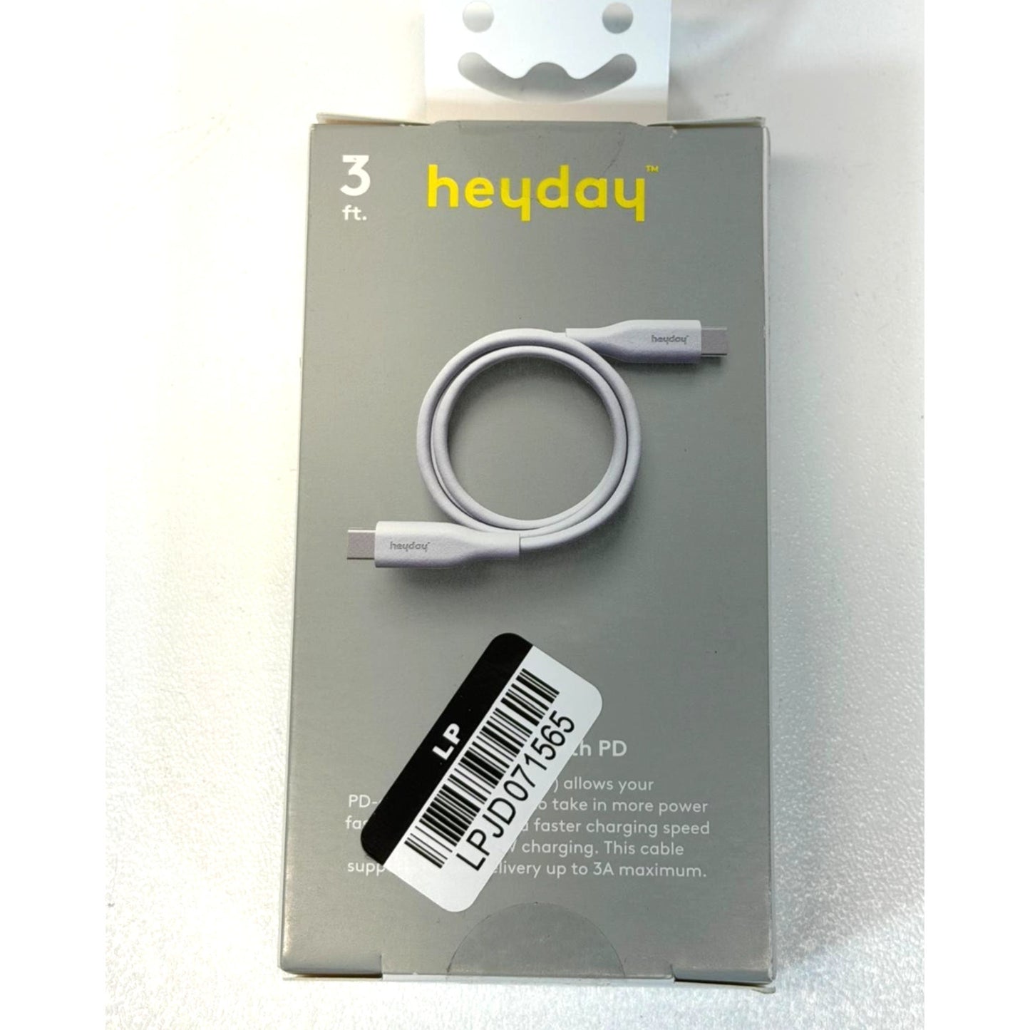 Heyday 3 FT Fast Charging Cable USB-C To USB-C, White