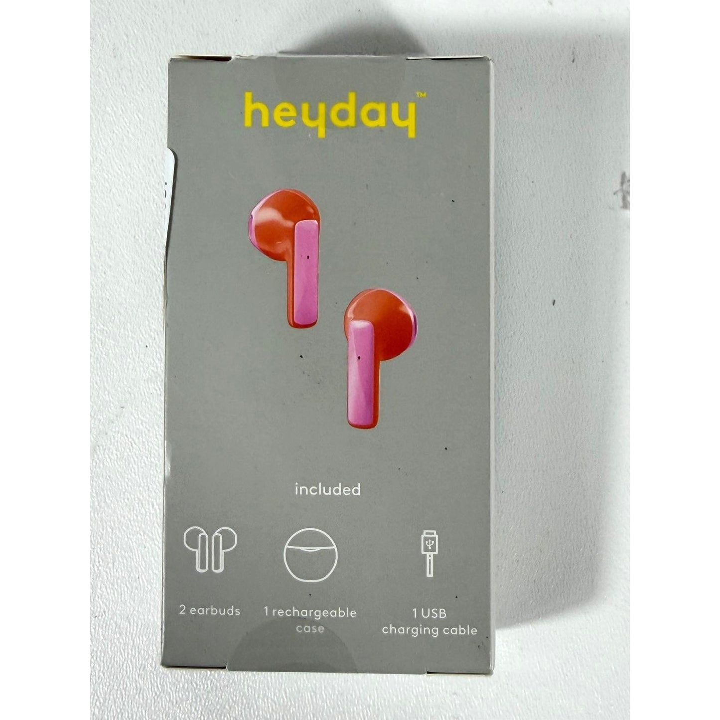 Heyday True Wireless Earbuds W/Rechargeable Case Micro USB Charging Cable Orange