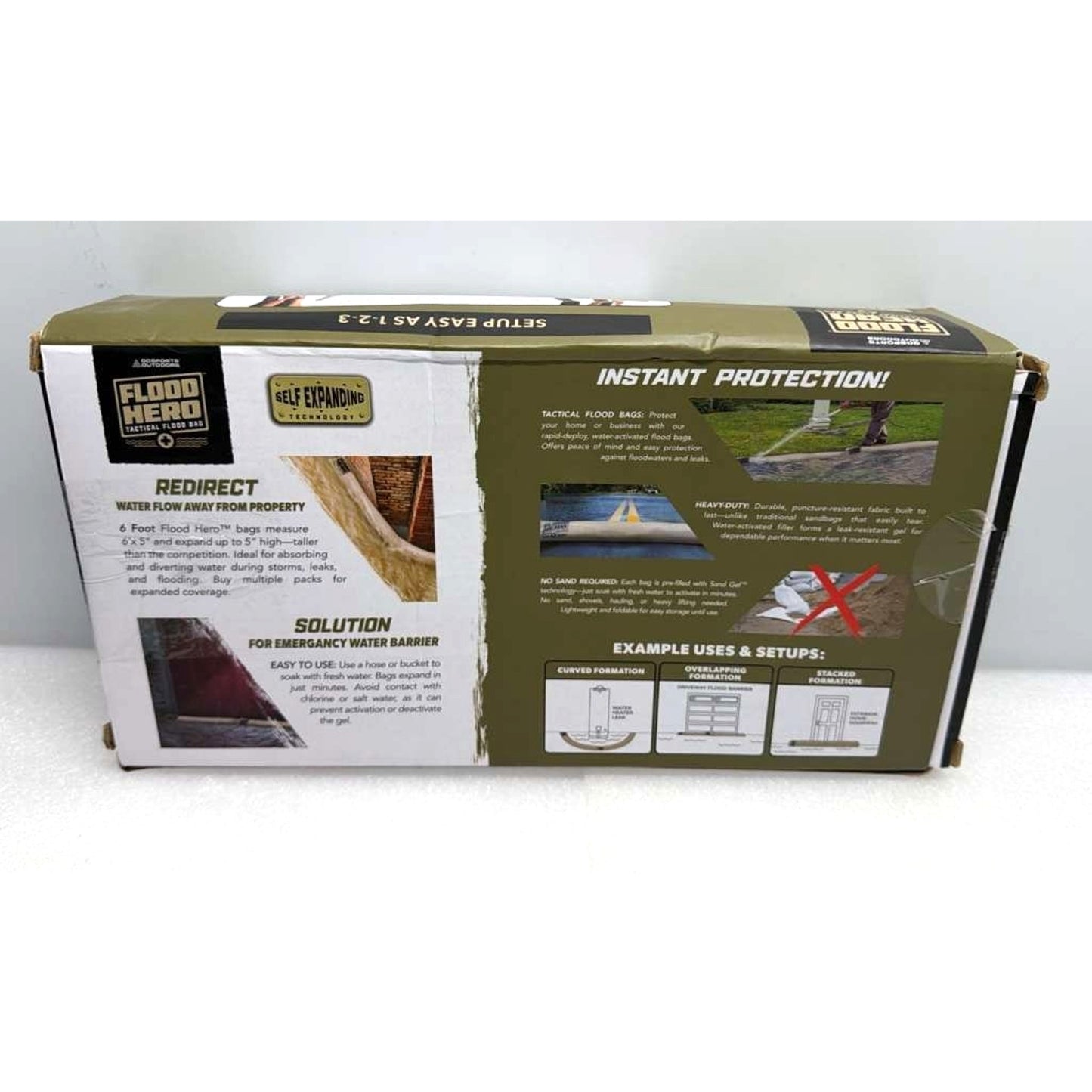 Flood Hero 6 ft Water Activated Sandbags - 2 Pack Flood Bag Barriers for Home
