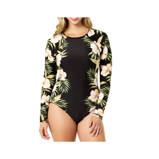 Hurley Women's UPF 50+ Stretch Long Sleeve One Piece Swimsuit Size S