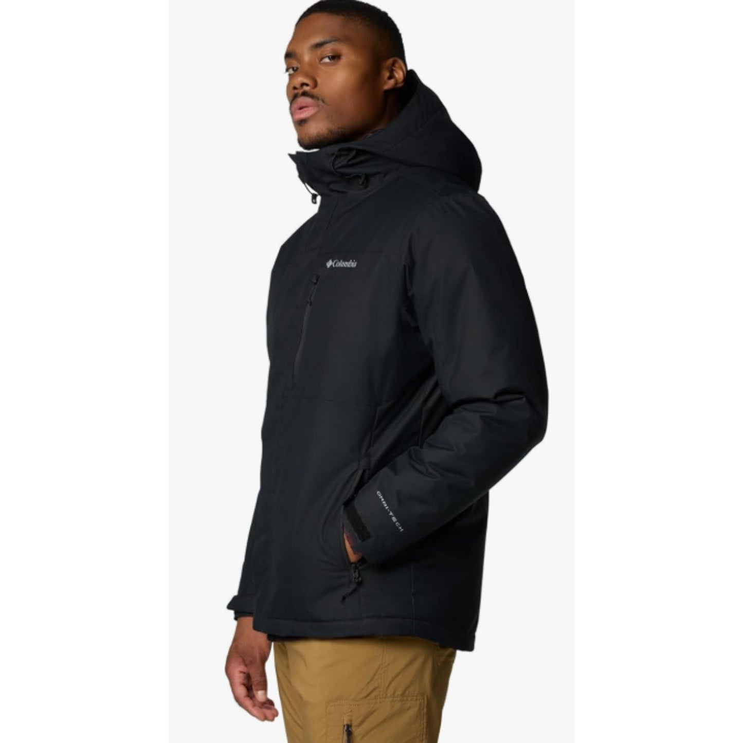 Columbia Mens Hooded Heavyweight Ski Jacket, Medium, Black