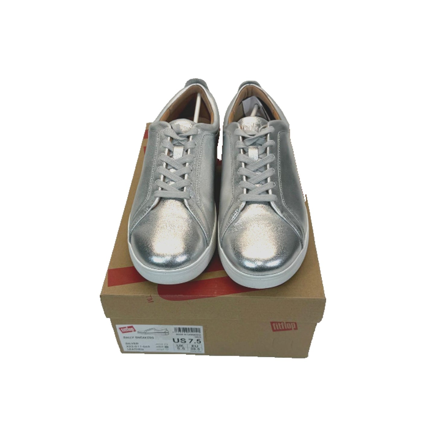 FitFlop Rally Women's Shoes Silver 2 : 7.5 M (B), Leather