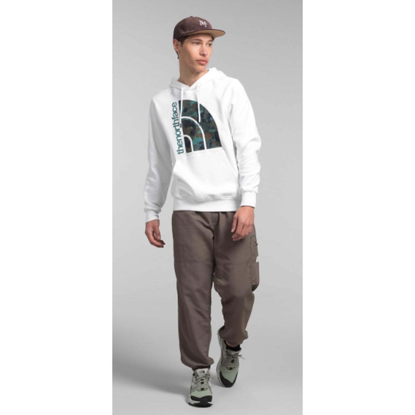 The North Face Jumbo Half Dome Hoodie White/New Taupe Green Camp Extra Large